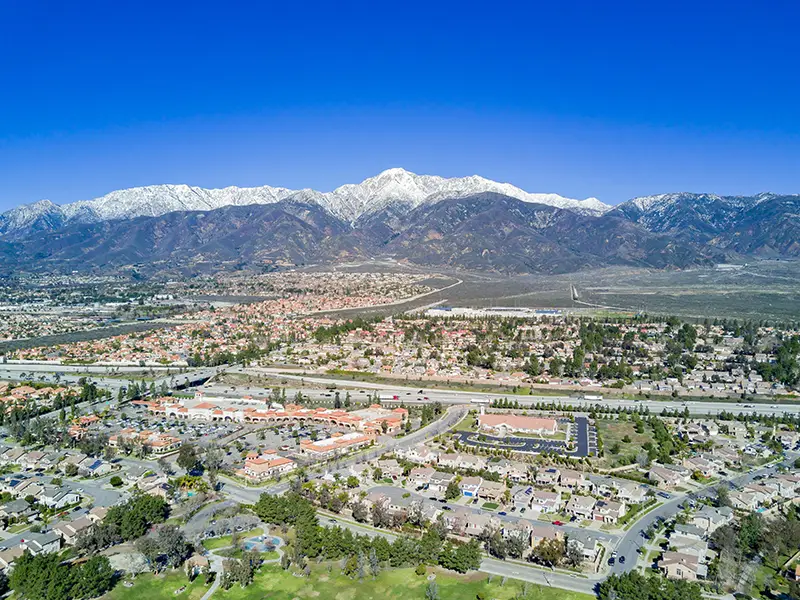 Aerial view of Ranch Cucamonga California