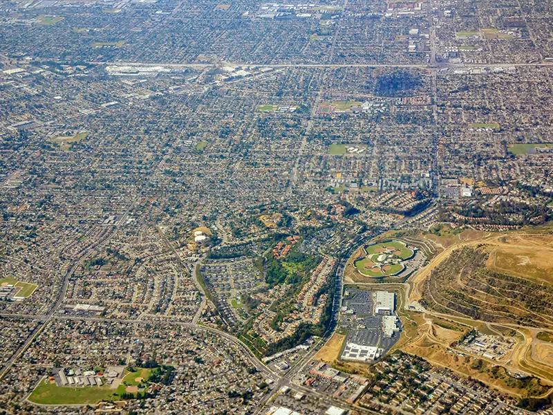 Aerial view of West Covina California